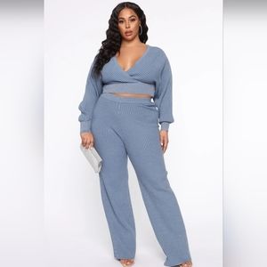 Wide Leg Pants Set